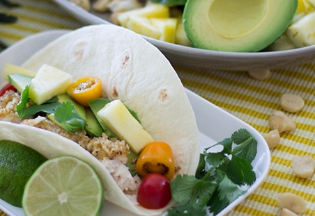 Macadamia Crusted Mahi Mahi Tacos