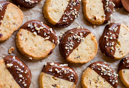 Toasted Hazelnut Slice ‘n’ Bake Cookies with Milk Chocolate