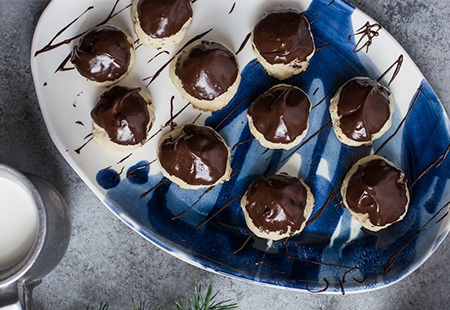 Chocolate Dipped Hazelnut Sandies