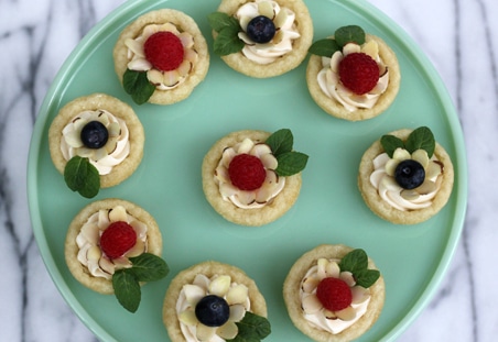 Mini Fruit and Almond Flower Tarts