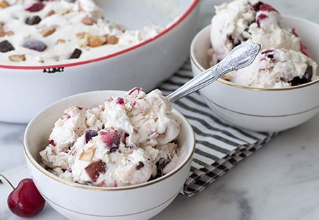 No-Churn, Cherry, Chocolate Almond Ice Cream