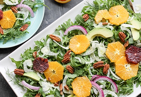 Orange, Fennel and Pecan Salad with Honey Mustard Vinaigrette