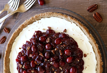 Mascarpone and Cranberry Tart with Pecan Crust