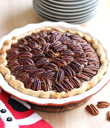 Pecan Pie topped with concentric rings of pecans.
