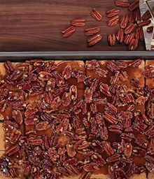 Tray of Pecan Pie Bark fresh from the oven.