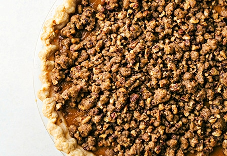 Pecan Streusel Pumpkin Pie