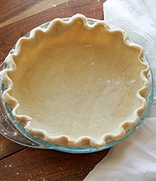 Basic pie crust unbaked in pan.