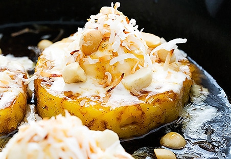 Skillet Caramelized Pineapple Sundaes