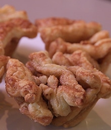 Close-up of Cinnamon Walnut Pull-Apart Muffins.