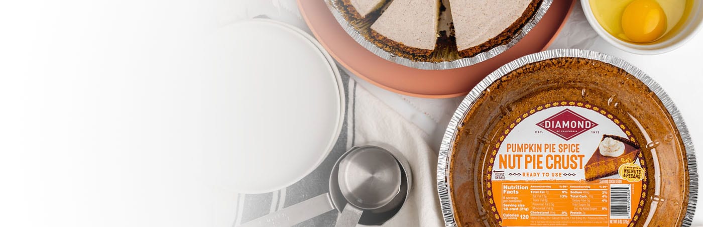 Diamond of California Pumpkin Pie Spice Nut Pie Crust package on table