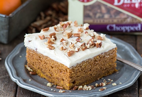 Pumpkin Cake with Butter Pecan Frosting