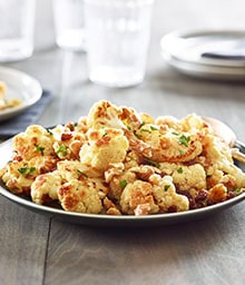Plate filled with Roasted Cauliflower.