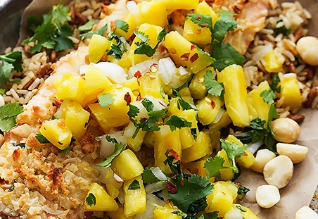 Macadamia Salmon with Pineapple Salsa