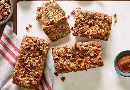 Spiced Apple-Pecan Loaf with Pecan Praline Topping