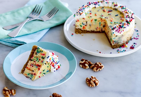 Sprinkle Cheesecake with Walnut Crust