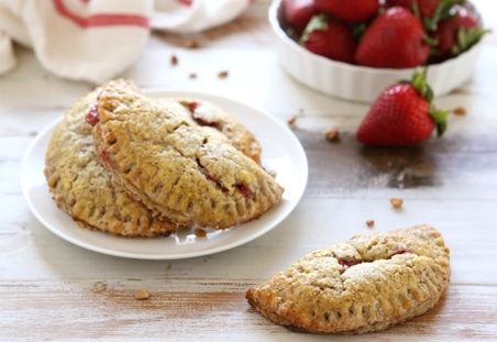 Strawberry Rhubarb Hand Pies with Pecan Crust