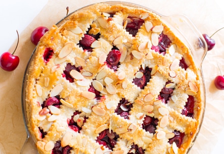 Sweet Cherry Pie with Toasted Almonds