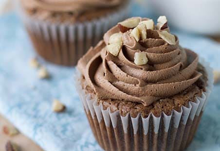 Hazelnut Brownie Cupcakes with Hazelnut Buttercream