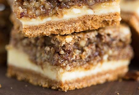 Hazelnut Pecan Cheesecake Bars