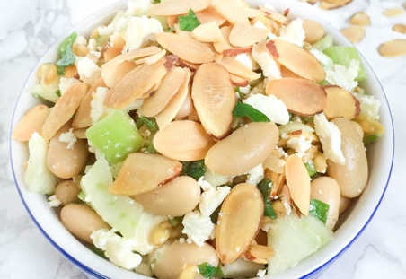 Wheat Berry Salad with White Beans, Feta and Toasted Almonds
